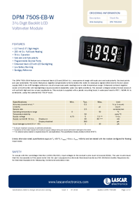 Thumbnail of document Data Sheet - DPM 750S-EB-W Voltmeter